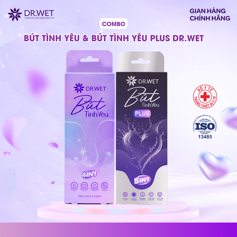 Combo 1 Hộp Bút Tình Yêu Dr.Wet Inner Gel Giảm Ma Sát và 1 Hộp Bút Tình Yêu Plus Dr.Wet Giúp Thăng H