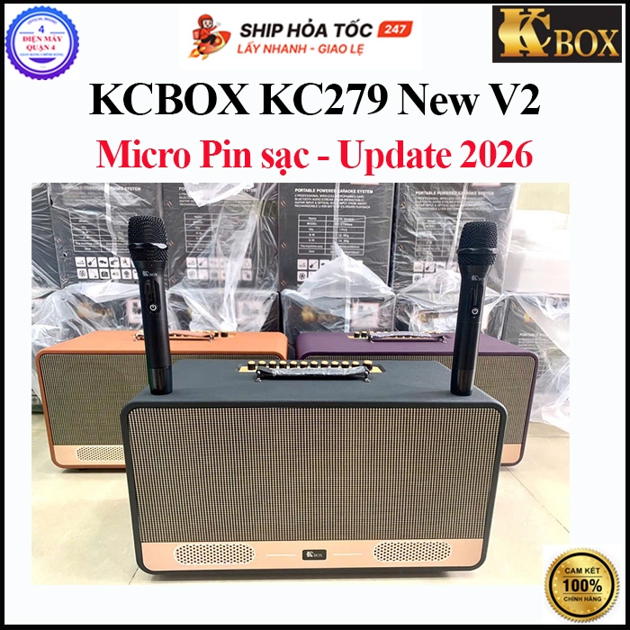 KC279 NEW V2 --  Loa karaoke KCBOX 279 New V2 , 2 Micro pin sạc nâng cấp, Bảo hành 18 tháng