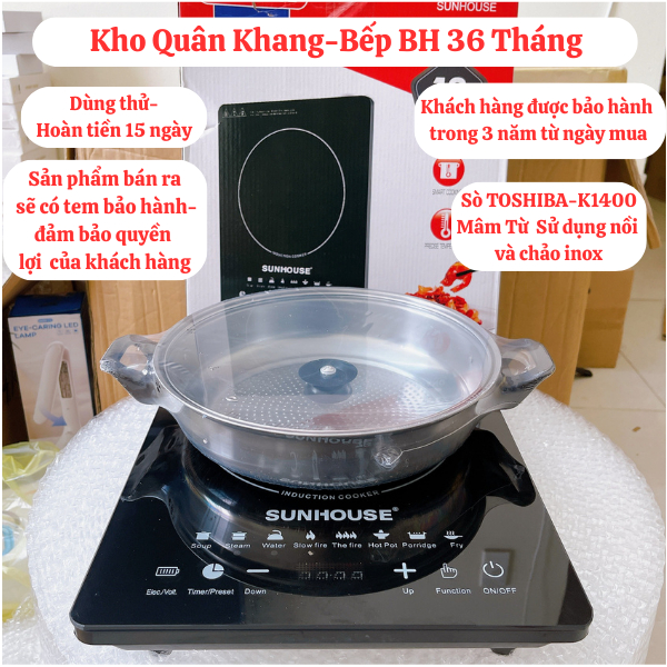 [Bảo Hành 36 Tháng] Bếp Từ SUNHOUSE SHD 6011, Bếp Từ Đơn Cảm Ứng  Công Suất 2.200W, 8 Chế Độ Nấu Đa Năng