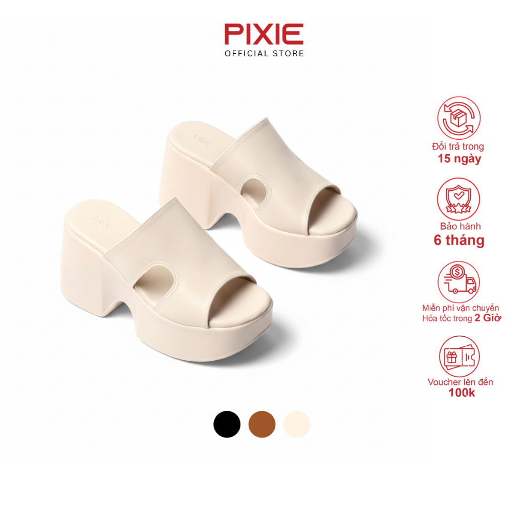 Dép Nữ Đế Xuồng 9cm Quai Chữ H Thời Trang Pixie H437