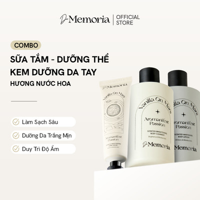 Bộ Sữa Tắm Dưỡng Thể Hương Nước Hoa Và Kem Dưỡng Da Tay Hương Nước Hoa Vanilla On Mars De Memoria (300MLx2 x 50ML)