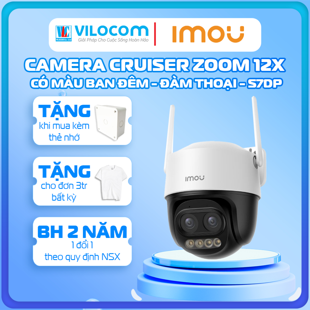 CAMERA NGOÀI TRỜI CRUISER Z IMOU 3K 5MP ỐNG KÍNH KÉP, ZOOM HỖN HỢP TỚI 12X S7DP - Hàng Chính Hãng