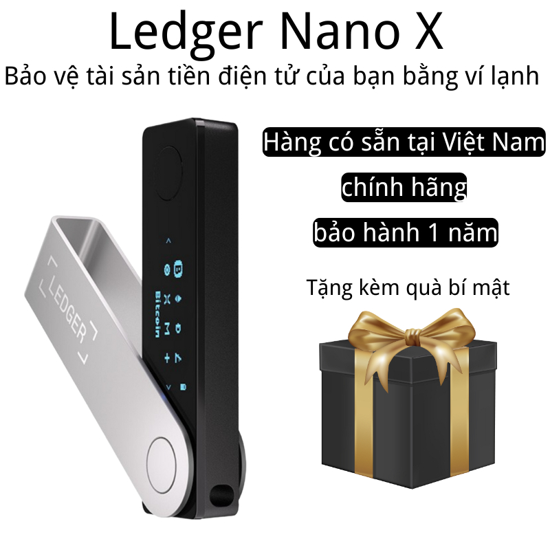 Ví Cứng Ledger Nano X 100% Chính Hãng Dung Lượng Lớn Bluetooth Quản Lý Crypto NFT Bất Kỳ Nơi Nào