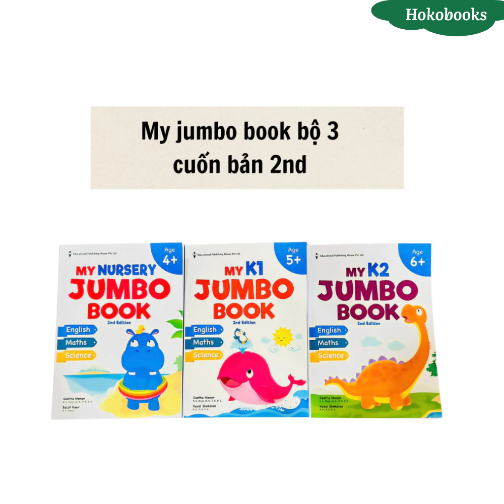Sách - Jumbo Book - English, Math, Science - 4+,5+,6+ - bản 2nd edition - In laser đen trắng
