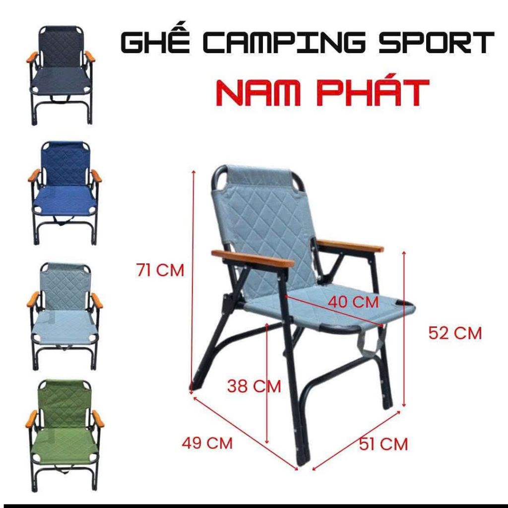 Ghế Camping sport gấp gọn, dã ngoại cắm trại mẫu NEW vải Oxforf LOẠI TAY GỖ &…