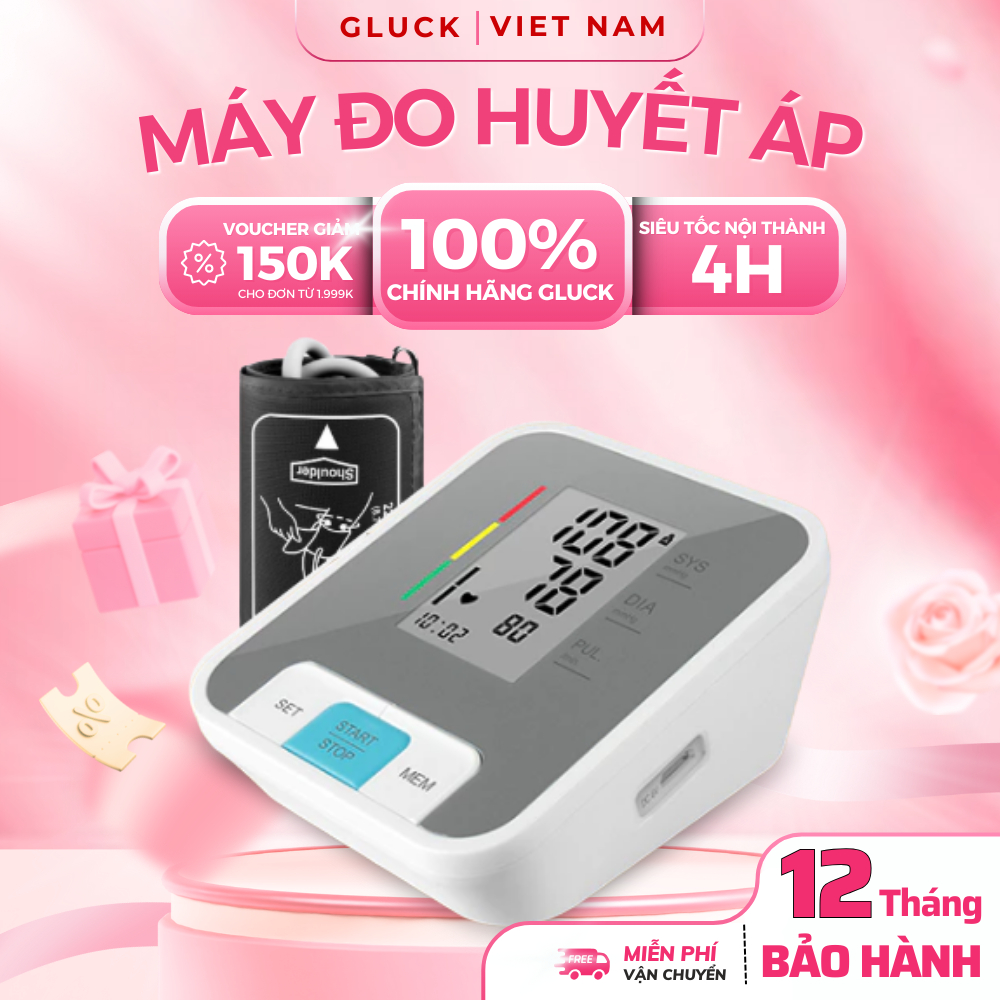 Máy Đo Huyết Áp Bắp Tay Điện Tử GLUCK B56[Chính Hãng] Đo Nhịp Tim Bộ Nhớ Cho 2 Người Chính Xác Cao