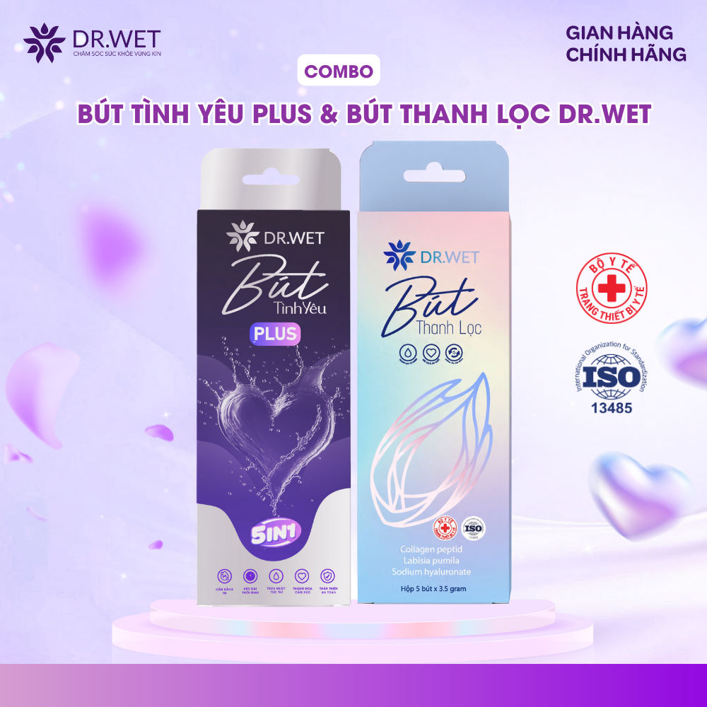 Combo 1 Hộp Bút Tình Yêu Plus Dr.Wet Inner Gel Giúp Thăng Hoa Cảm Xúc và 1 Hộp Bút Thanh Lọc DR.WET 
