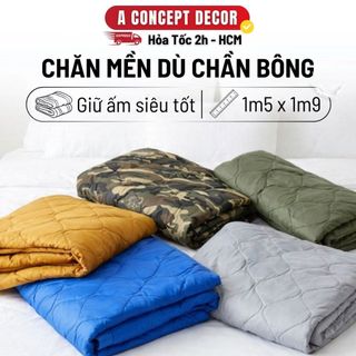 Chăn Dù Chần Bông Cao Cấp Mền Ngủ Gấp Gọn Tiện Lợi Mỏng Nhẹ Mát Lạnh Cho Mùa Hè Văn Phòng Đi Du Lịch Xe Khách 1m5x1m9