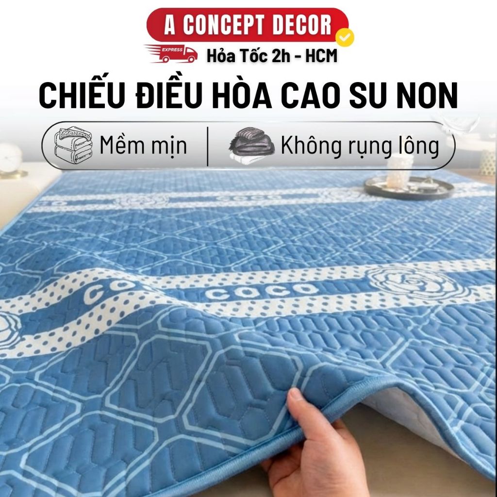 Chiếu Điều Hoà Cao Su Non A Concept Decor Chiếu Điều Hoà Tencel Cao Cấp Mát Lạnh Bo Chun Chiếu Ngủ Ê