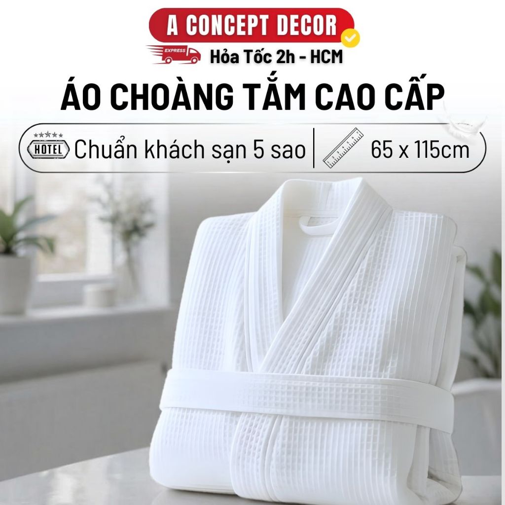 Áo Choàng Tắm Cao Cấp A Concept Decor Áo Choàng Nam/Nữ Áo Tắm Biển Áo Khoác Tắm Khách Sạn Du Lịch Th