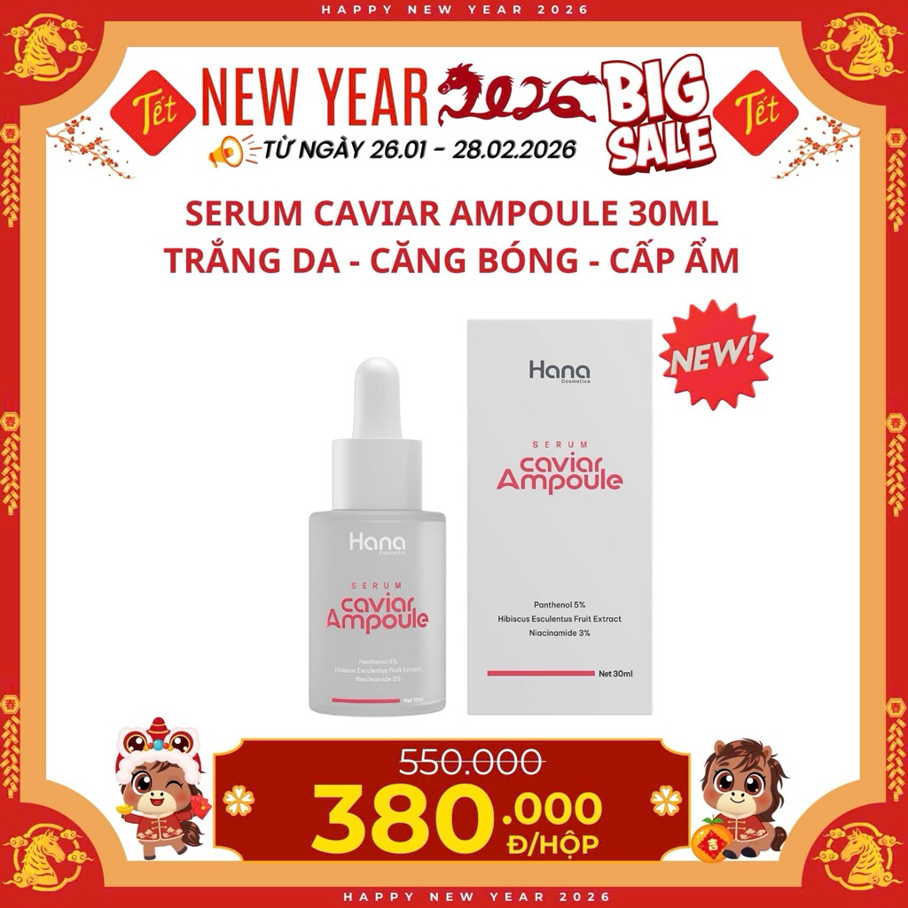 Serum Caviar Phiên Bản Mới - dưỡng chất giúp trắng da,mờ thâm,nám Caviar Ampoule 30ML - Hàng chính h