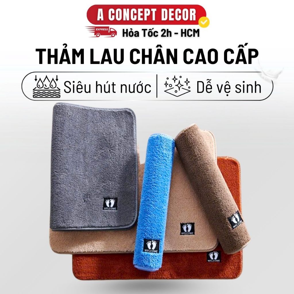 Thảm Lau Chân Siêu Thấm Nước Chống Trơn Trượt A Concept Decor Thảm Chùi Chân Cho Nhà Tắm Nhà Bếp Phò