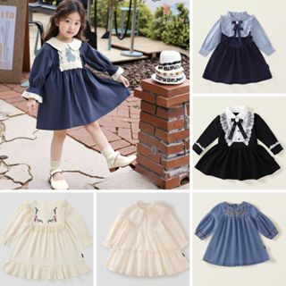 Váy Cho Bé Gái, BST Váy Dài Tay Cho Bé Gái Phong Cách Tiểu Thư Sang Chảnh Chất Liệu Cotton