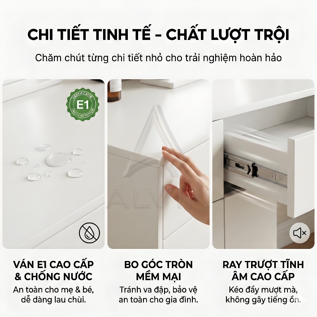 ALVIN Bàn trang điểm Với ngăn kéo chất liệu gỗ linh hoạt thân thiện với môi trường tiết kiệm không gian tối đa | BigBuy360 - bigbuy360.vn