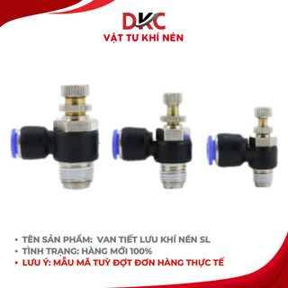 Van tiết lưu khí nén SL - Đầu nối ống van tiết lưu SL