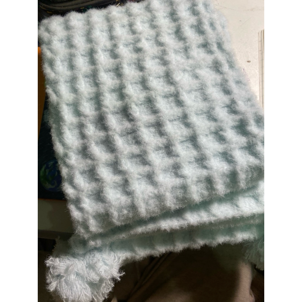 Khăn len handmade hoạ tiết waffle chưa kèm tag