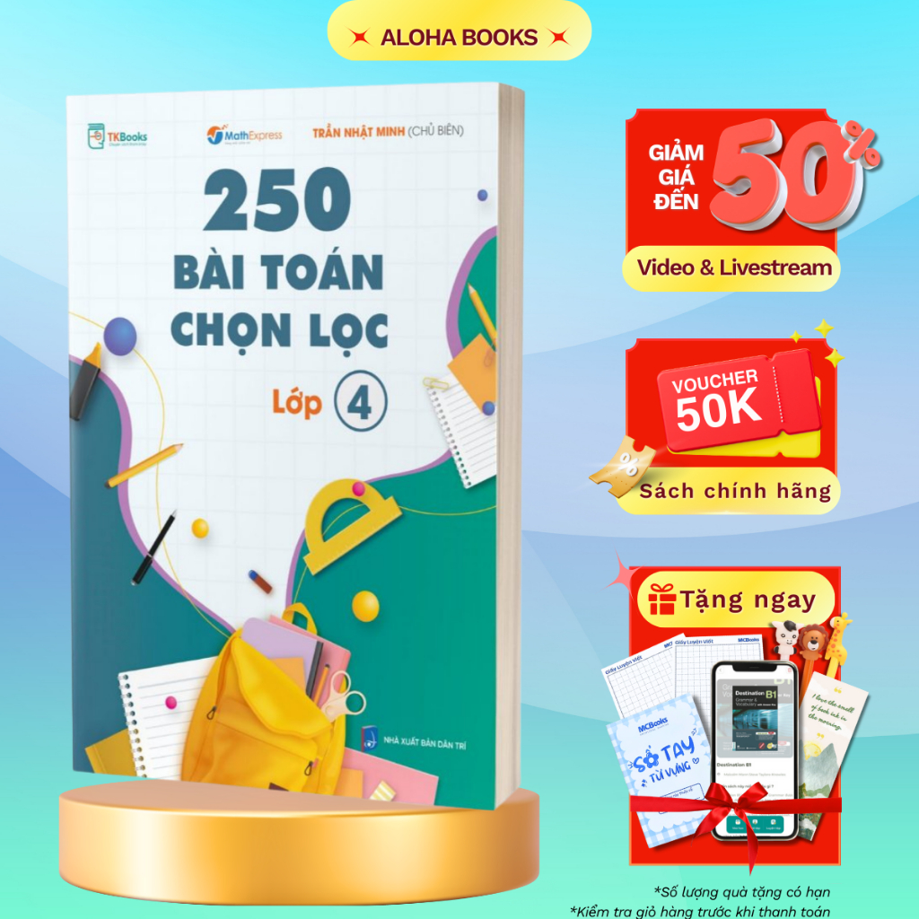 Sách - 250 Bài Toán Chọn Lọc Lớp 4 - TKBooks