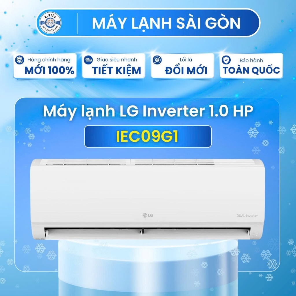 ❄️ Máy Lạnh LG Inverter 1 HP IEC09G1 – Tiết Kiệm Điện, Làm Lạnh Nhanh, Bền Bỉ