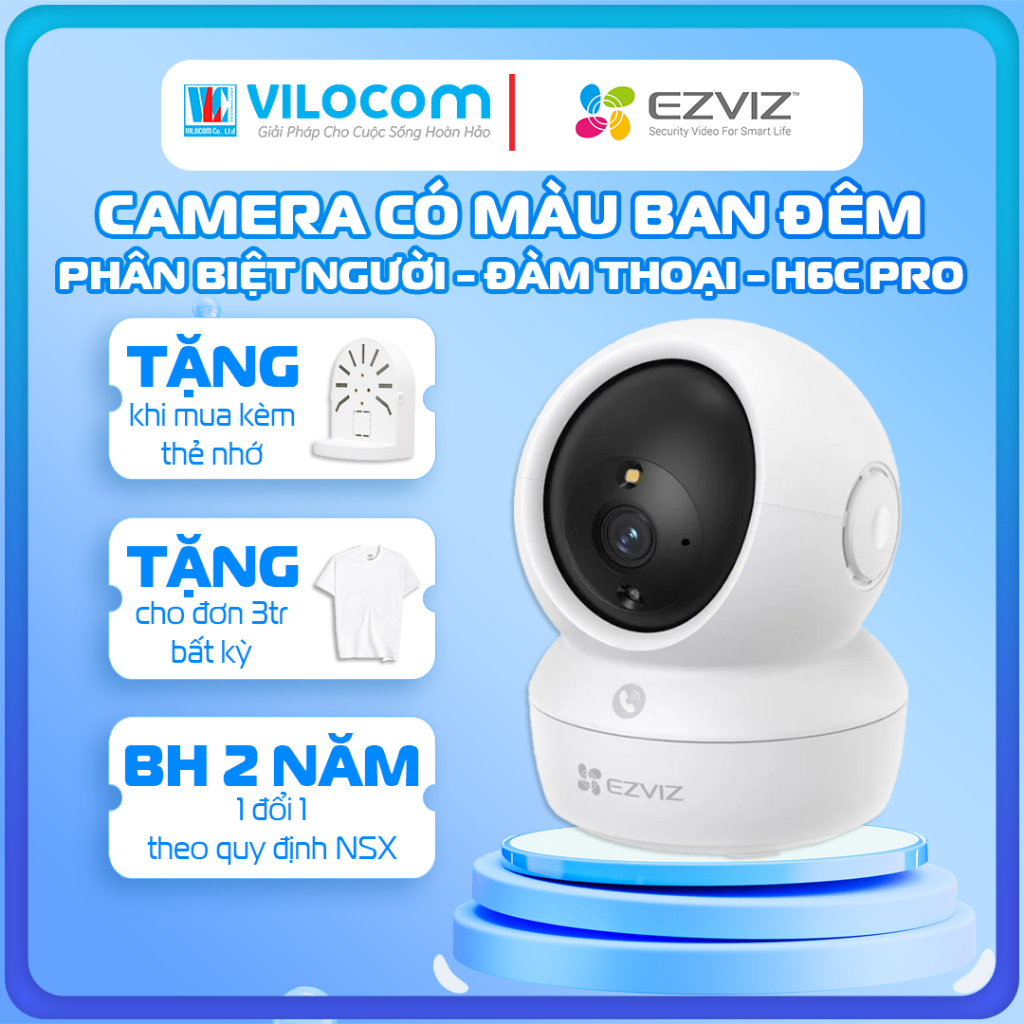 Camera Wifi Ezviz H6C G1 8MP W1 (4.0MP) và Ezviz H6C (2.0MP) H6C PRO - Hàng Chính Hãng