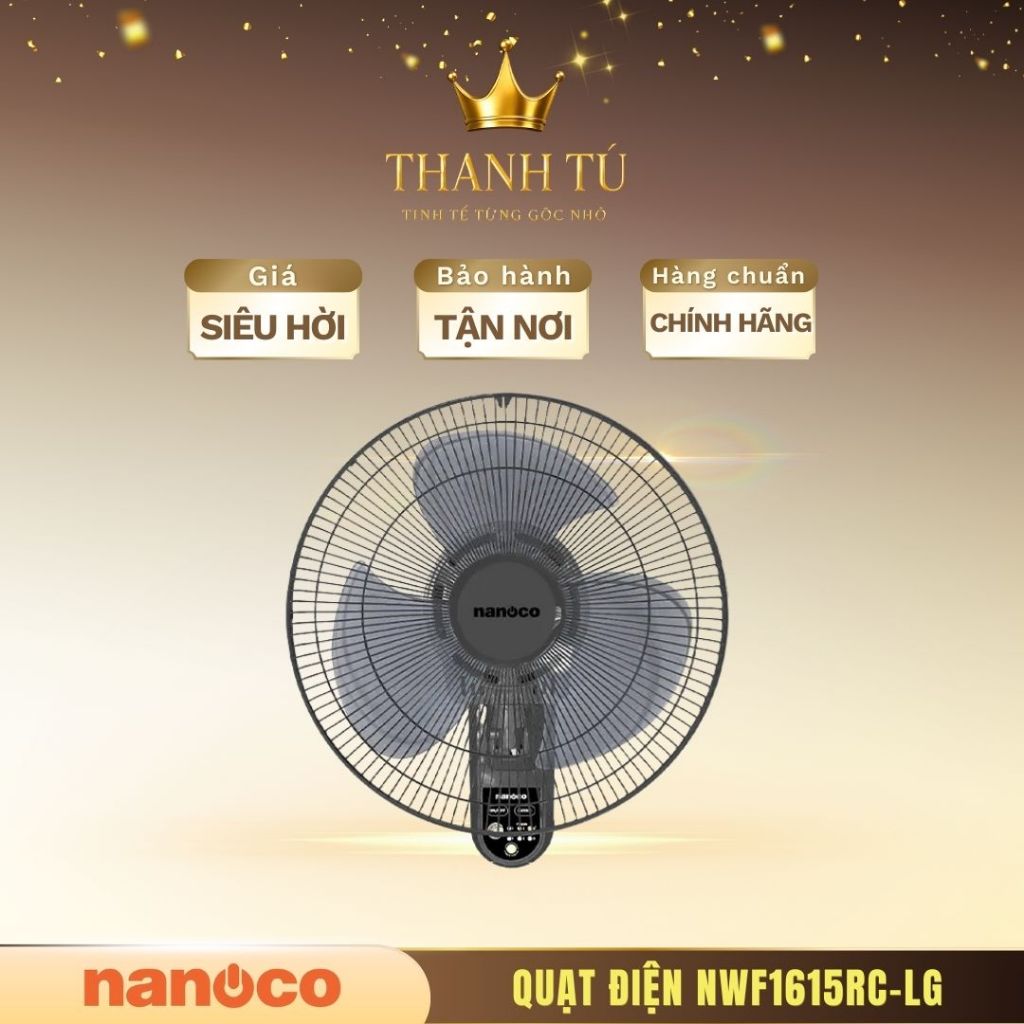 Quạt Điện Nanoco NWF1615RC-GR/ NWF1615RC-LG – Quạt mạnh, chạy êm, dùng bền