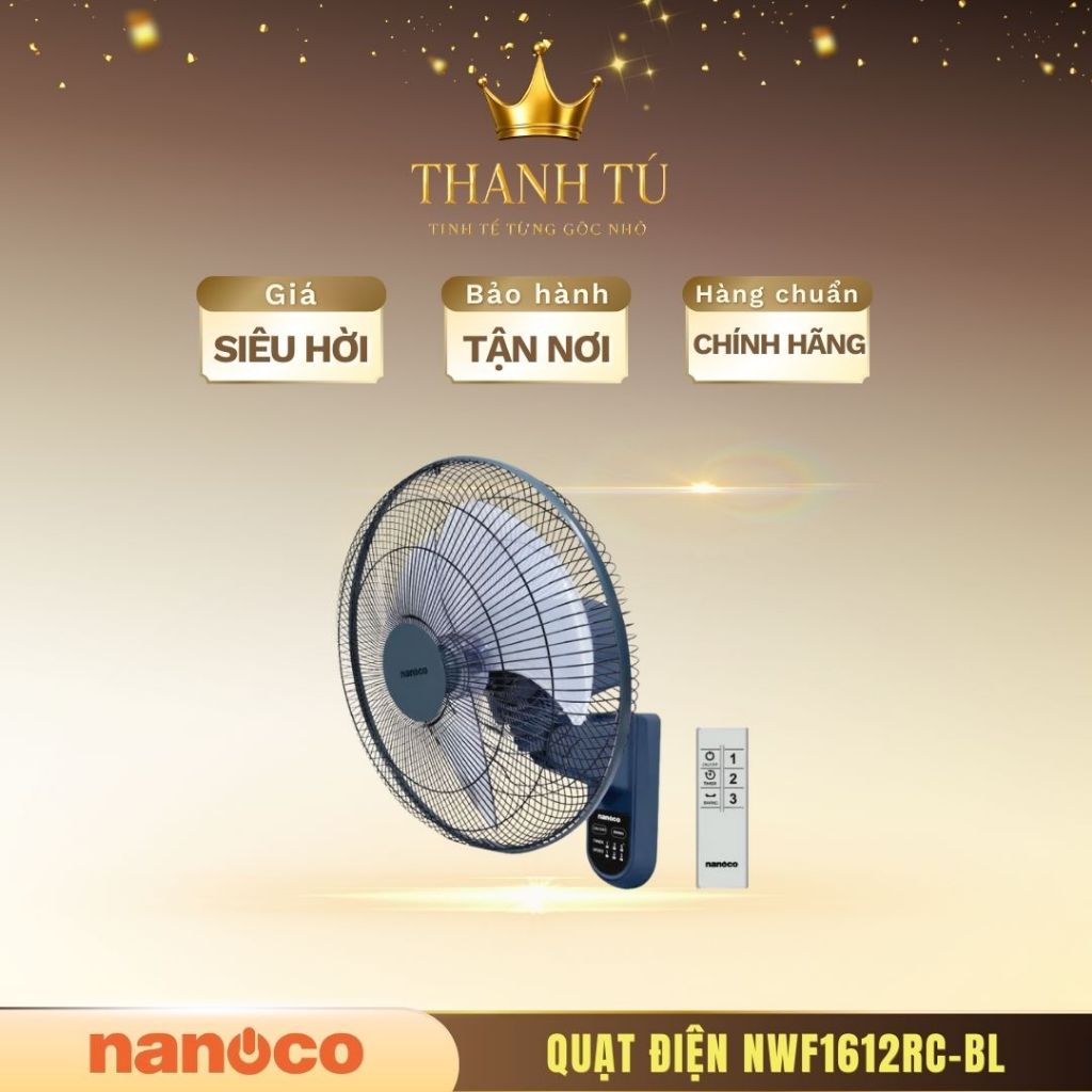 Quạt cây Nanoco NWF1612RC-G/NWF1612RC-BL/NWF1612RC-BE/NWF1612RC-CB – Làm mát nhanh, phù hợp mọi khôn