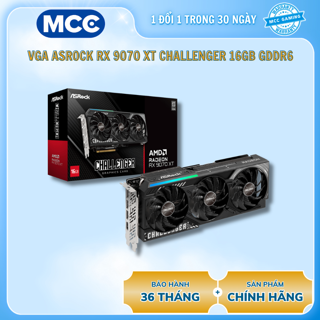 VGA Asrock AMD Radeon RX 9070 XT Challenger 16GB ( RX9070XT CL 16G )