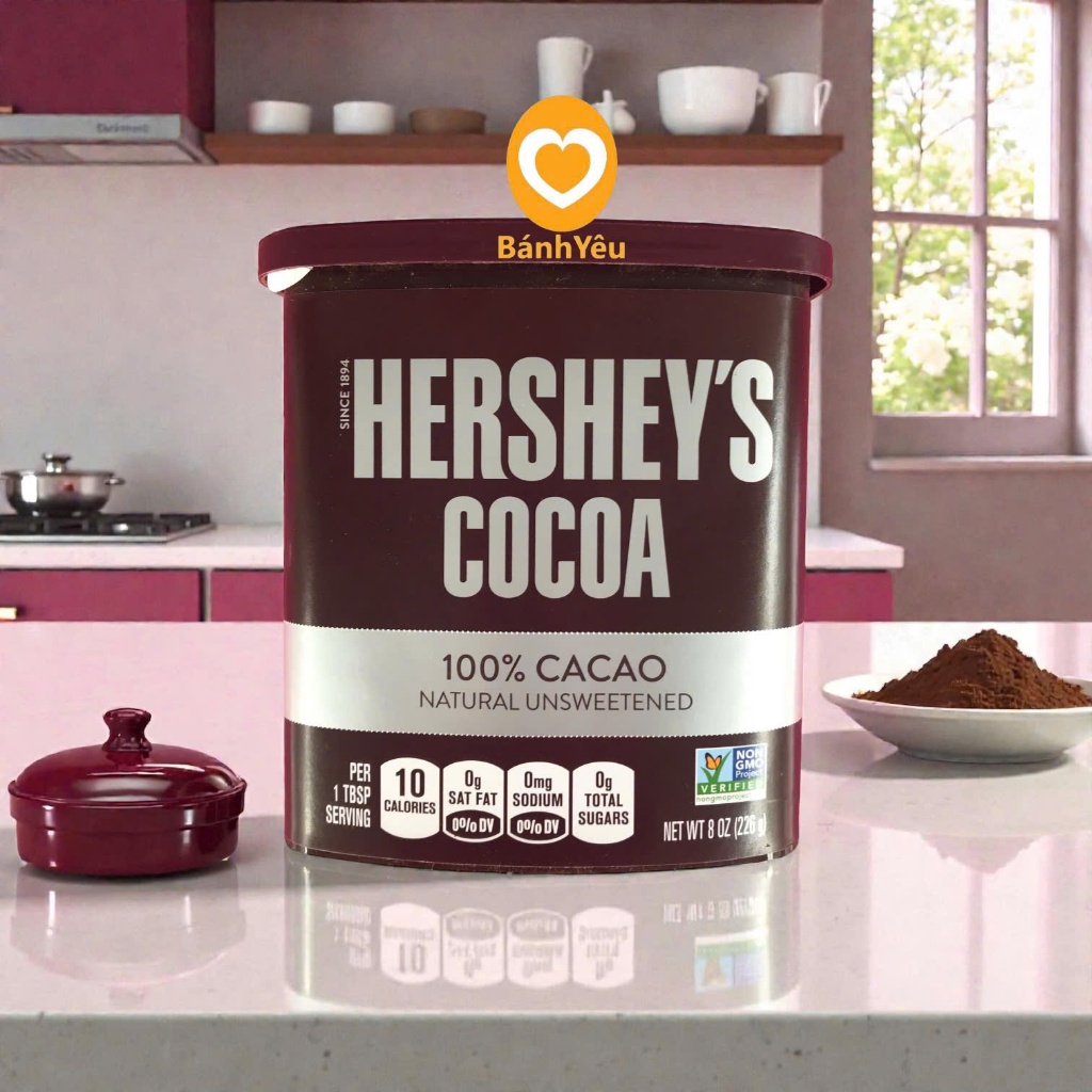 🍫 [Chính ngạch Mỹ] Bột Cacao Hershey’s 100% Cacao Không Đường