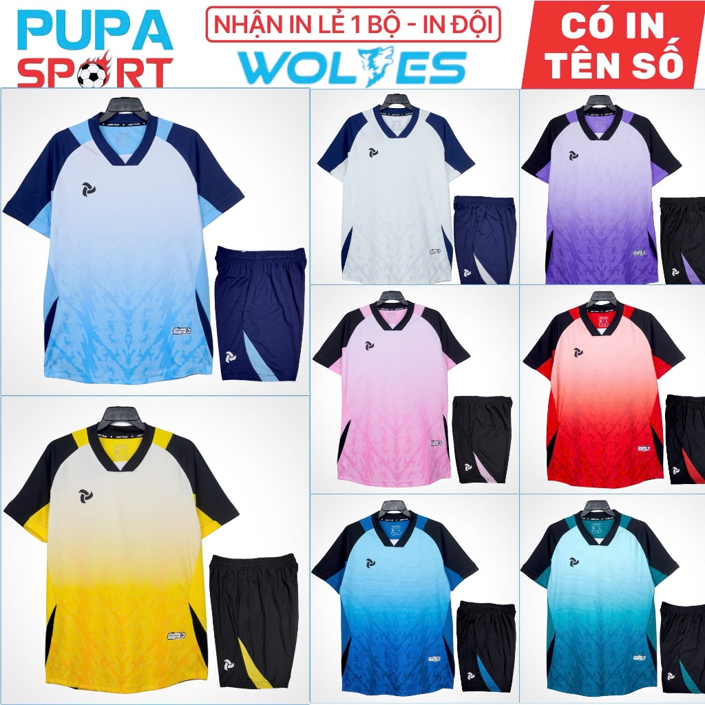 Bộ Đồ Đá Banh Jp WOLVES - Nhiều Màu, Vải Mè Cao Cấp Cho Nam/Nữ, Có In Tên Unisex Sport Top đồ đá ban