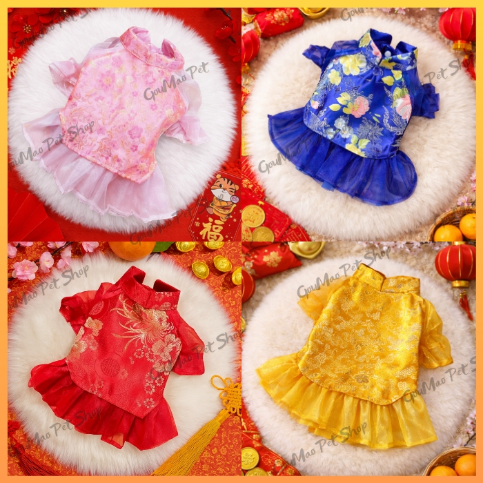 VÁY TẾT SIÊU ĐẸP DÀNH CHO CHÓ MÈO THƯƠNG HIỆU GOUMAO GM19