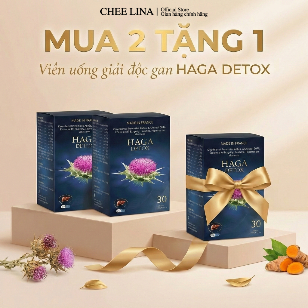 [MUA 2 TẶNG 1] Viên Uống Hỗ Trợ Chức Năng Gan HAGA Detox Hộp 30 Viên | Chee Lina Official Store