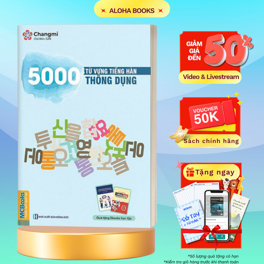 Sách - 5000 Từ Vựng Tiếng Hàn Thông Dụng - MCBooks