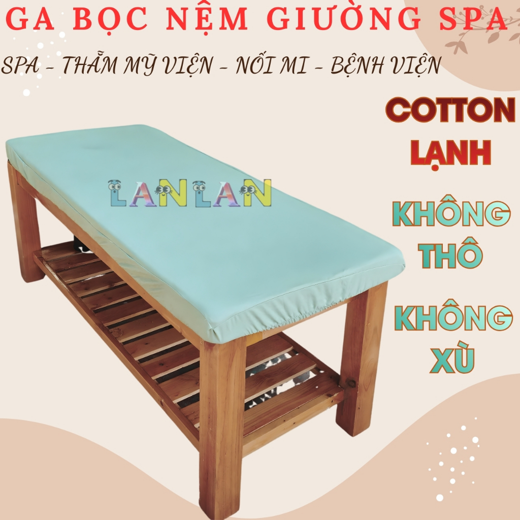 GA BỌC NỆM SPA - Ga Bọc Giường Gội - Ga Bọc Nêm 1mx2m - Chất Liệu COTTON LẠNH - CÓ LỖ