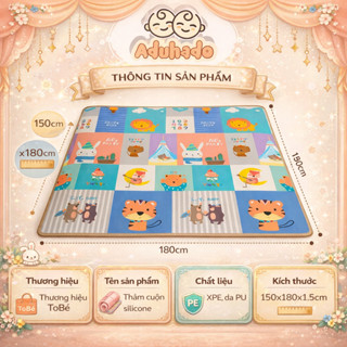 (HOẢ TỐC) Thảm cuộn, thảm gấp gọn Silicone chống trơn trượt chống va đập dễ vệ sinh an toàn cho bé