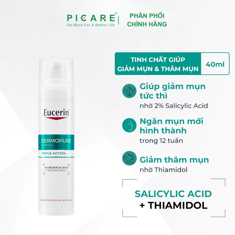 Tinh chất giúp giảm thâm mụn dưỡng sáng da Eucerin Dermopure Clinical Triple Action 40ml - 66862