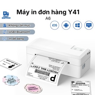 Máy In Nhiệt Bluetooth Y41BT Khổ A7、A6, Máy In Đơn Hàng TMĐT,  In Logo, QR，In Mã Vận Đơn，In Đơn Shopee