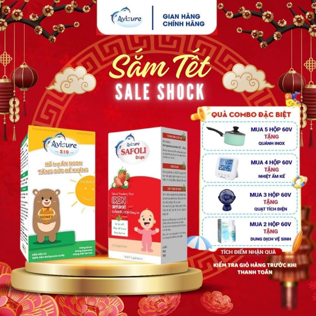 Sắt Kẽm Sinh Học Cho Bé, Bộ ba Avisure D3MK7 - Safoli Drop - ZiO bổ sung d3k2 Tinh Khiết