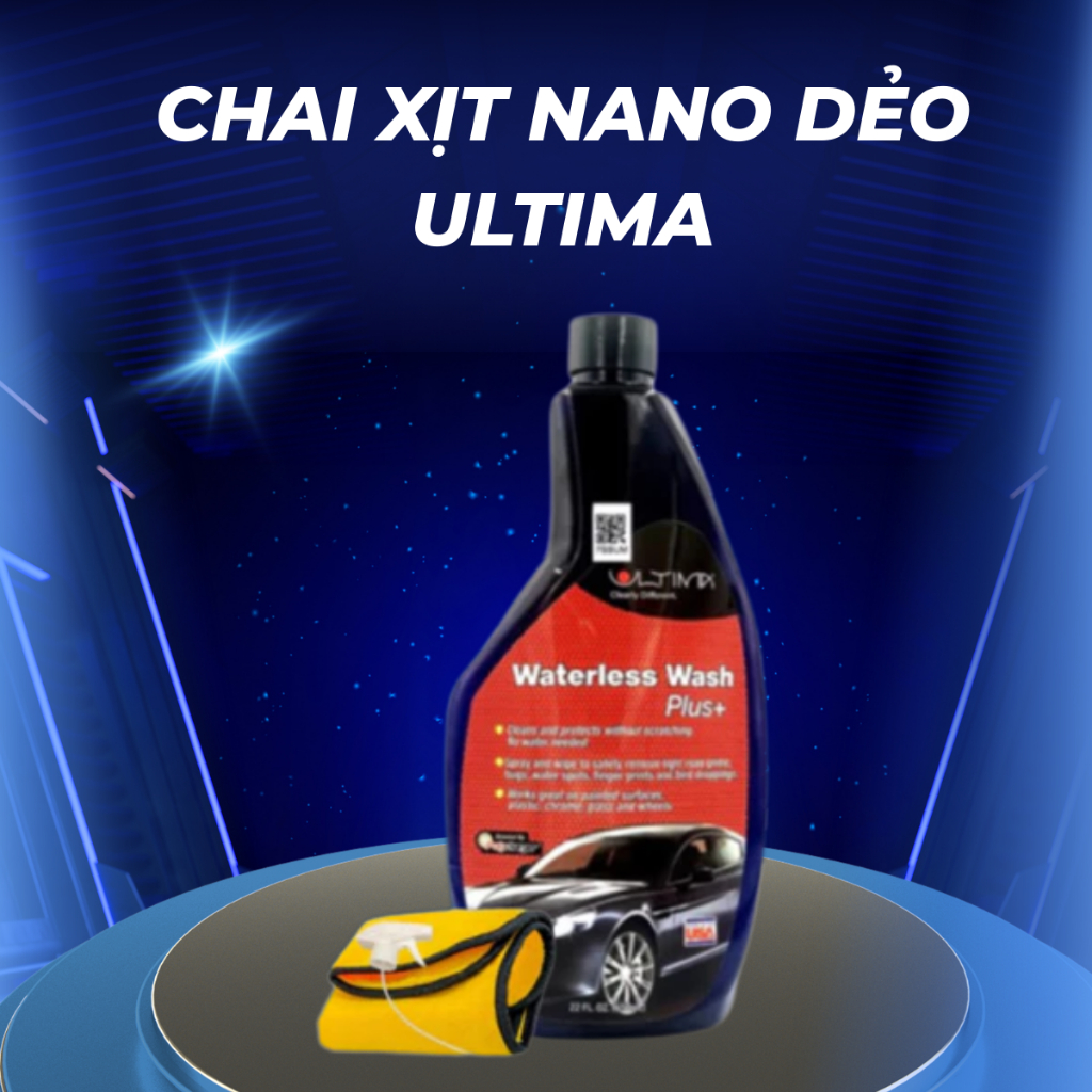 Chai xịt nano dẻo Ultima vệ sinh phủ bóng chống bám nước cho oto 650ml
