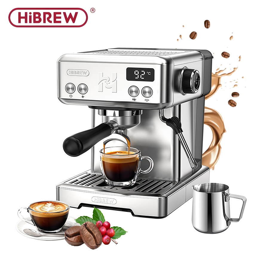 Máy pha cà phê chuyên nghiệp Espresso, Cappuccino, Latte. Thương hiệu Mỹ cao cấp HiBREW - H10