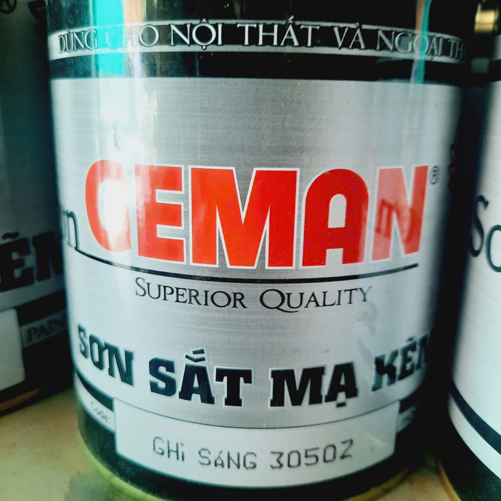 Sơn sắt mạ kẽm Geman lọ 750gam -màu ghi sáng