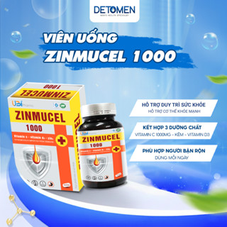 Combo Viên uống hỗ trợ sức khỏe Zinmucel 1000 bổ sung Kẽm, Vitamin C & D3 (hộp 30 viên)