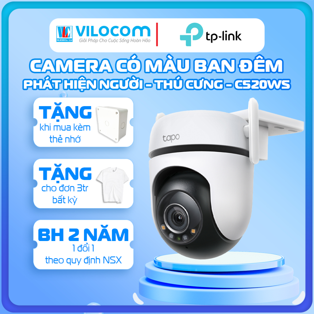 Camera wifi TP-Link Tapo C500 C510W C520WS TC40 Outdoor (2.0MP) - Hàng Chính Hãng