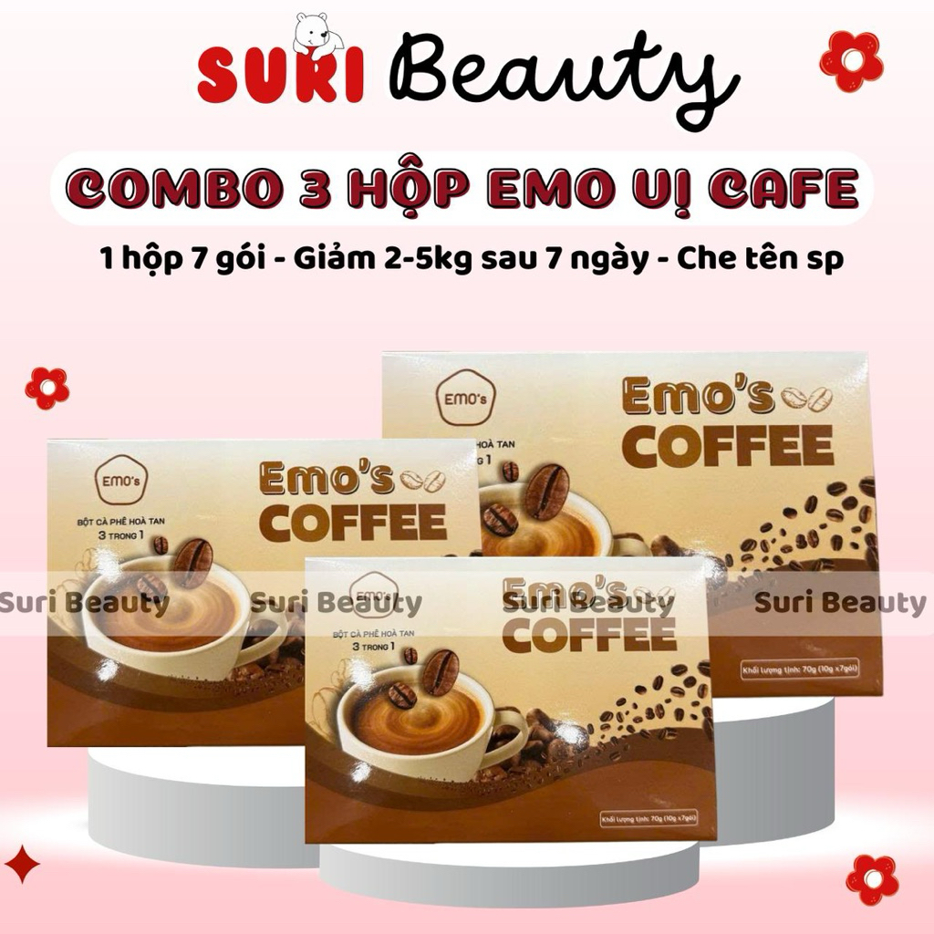 (NEW) COMBO 3 HỘP BỘT GIẢM CÂN CÀ PHÊ EMO THƠM NGON, EMO COFFEE DỄ UỐNG, AN TOÀN HIỆU QUẢ
