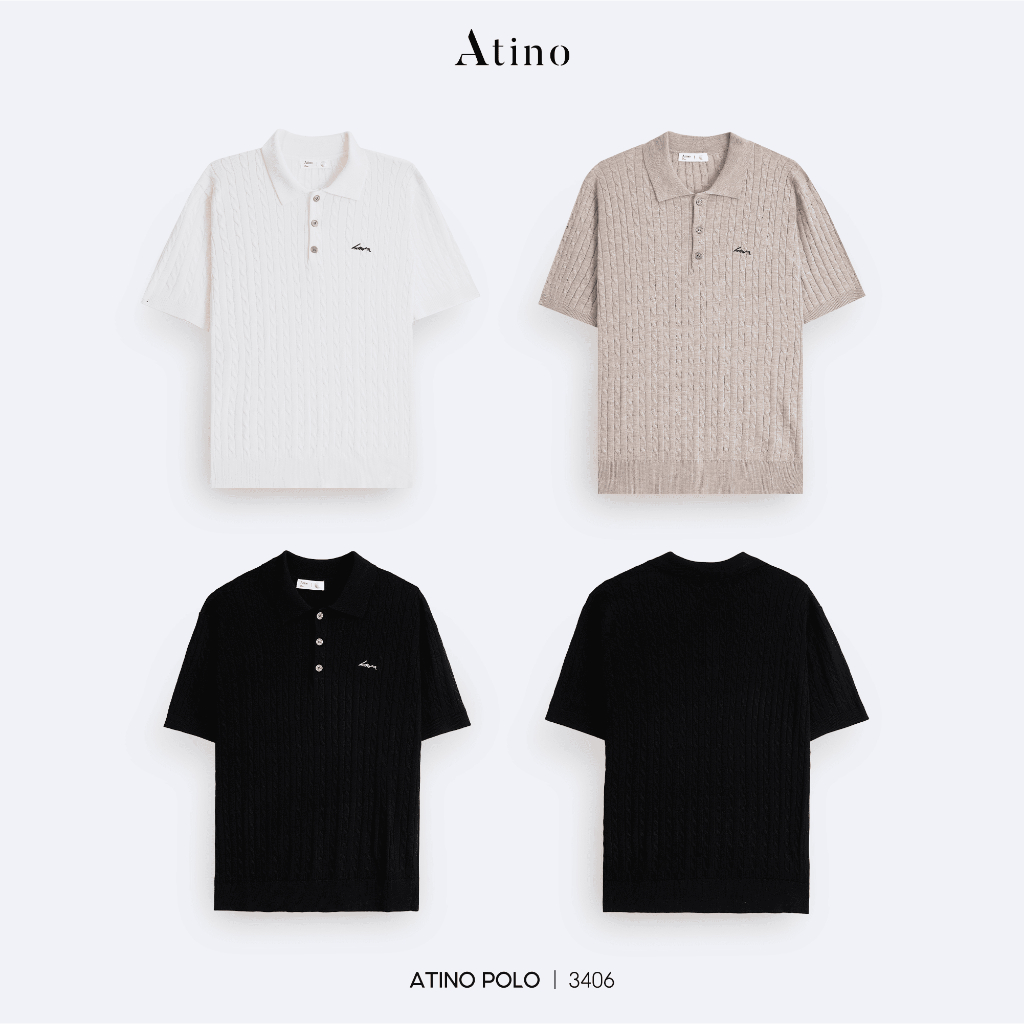Áo Polo Len Slim ATINO, Dệt Nổi Cao Cấp, Mềm Mát, Ít Nhăn, Form Gọn Gàng Thanh Lịch 3.3406