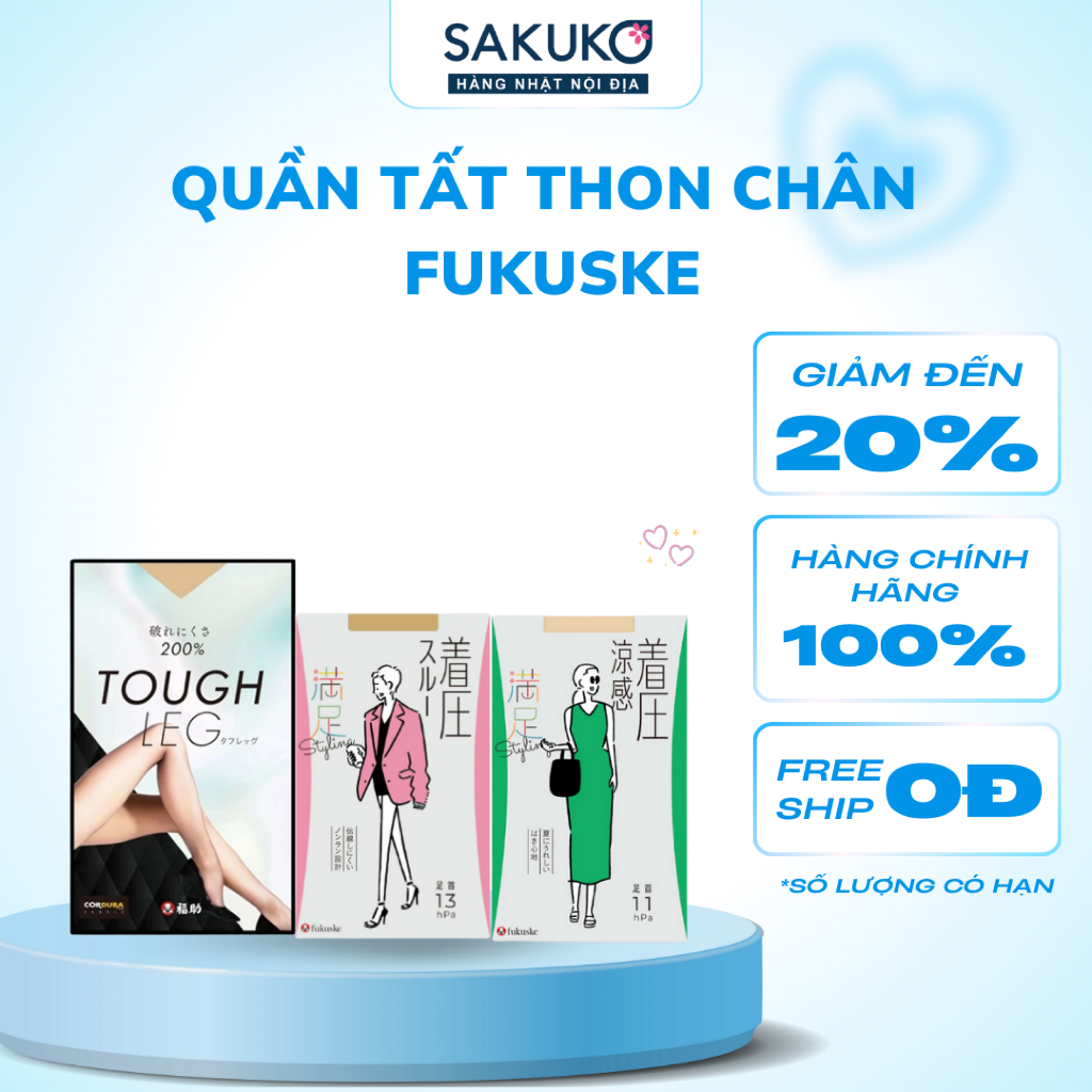 Quần tất thon chân mỏng mịn, thoáng mát, không tưa rách,  FUKUSKE