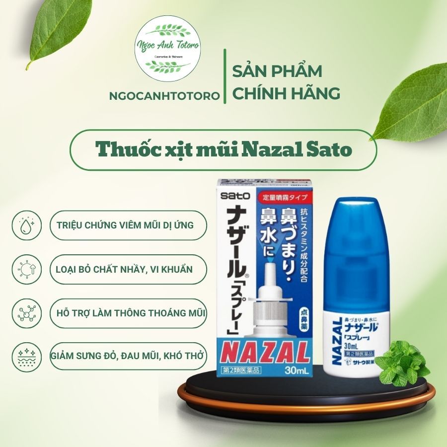 Xịt xoang Nazal Sato Nhật Bản 30ml