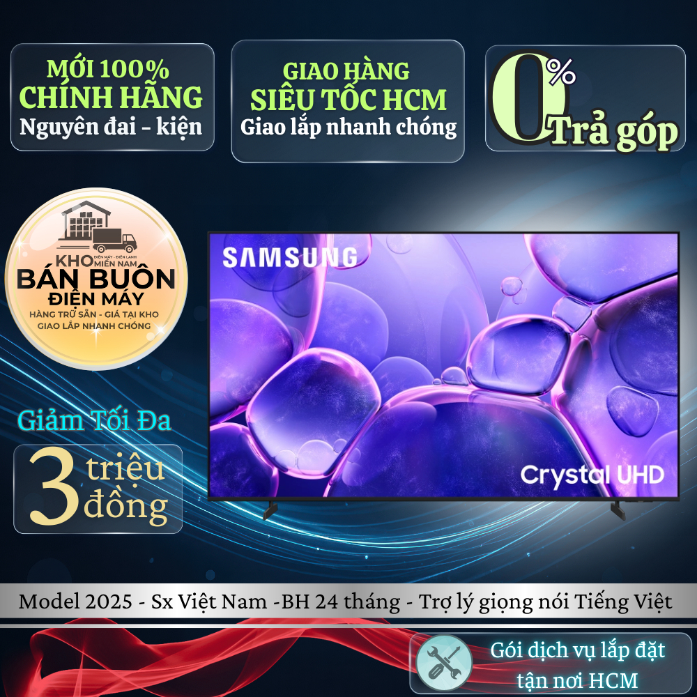 43U8500F📺 Smart Tivi Samsung – 43 inch, 4K UHD, Tizen OS, HDR10+ | 43U8500F