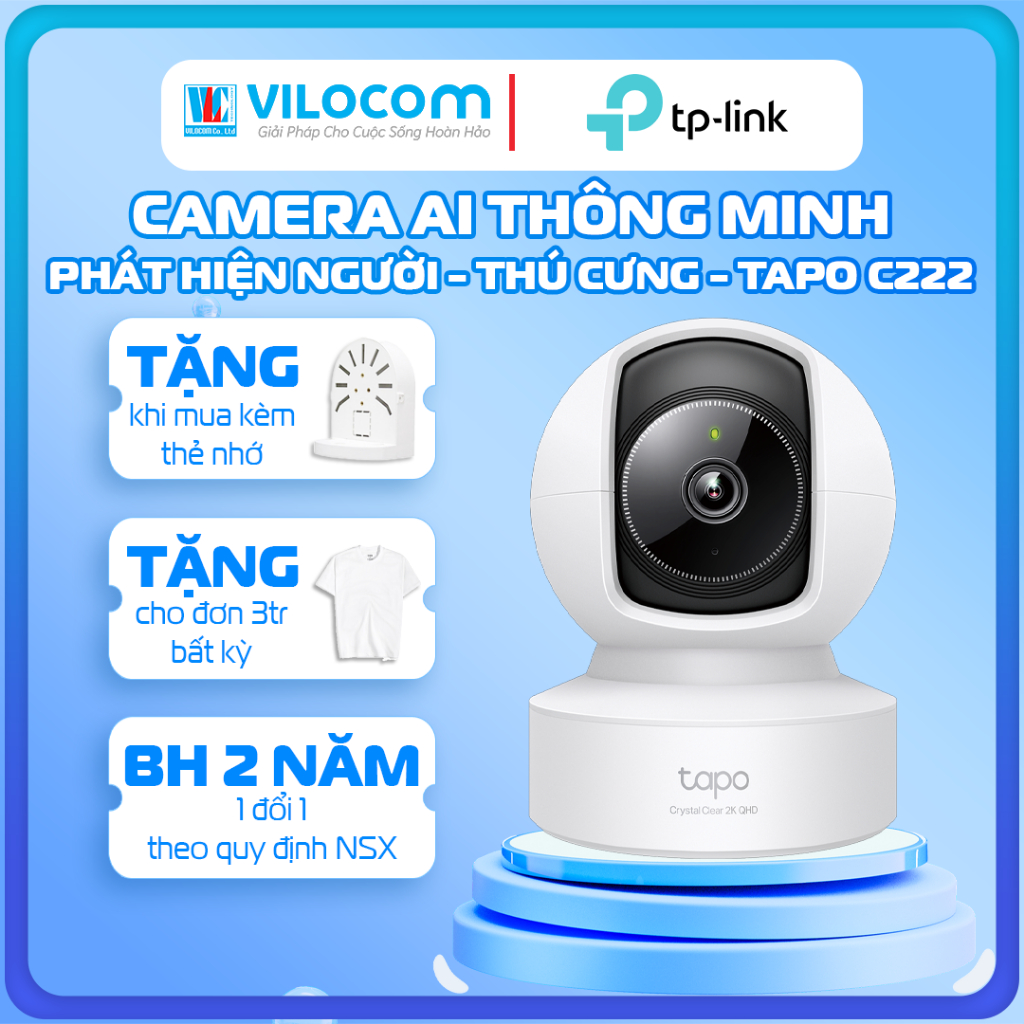 Camera Wi-Fi An Ninh Gia Đình Đàm Thoại Hai Chiều Quay Quét TP-Link Tapo C200 C210 C211 C212 C220 -H