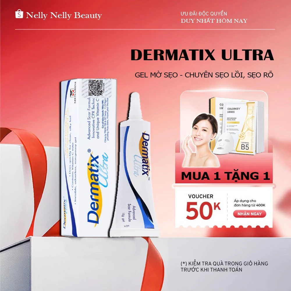 Gel Mờ Sẹo Dermatix Ultra Giảm Sẹo Thâm 15g Kem Sẹo Lõm Sẹo Rỗ An Toàn Hiệu Quả Tại Nhà