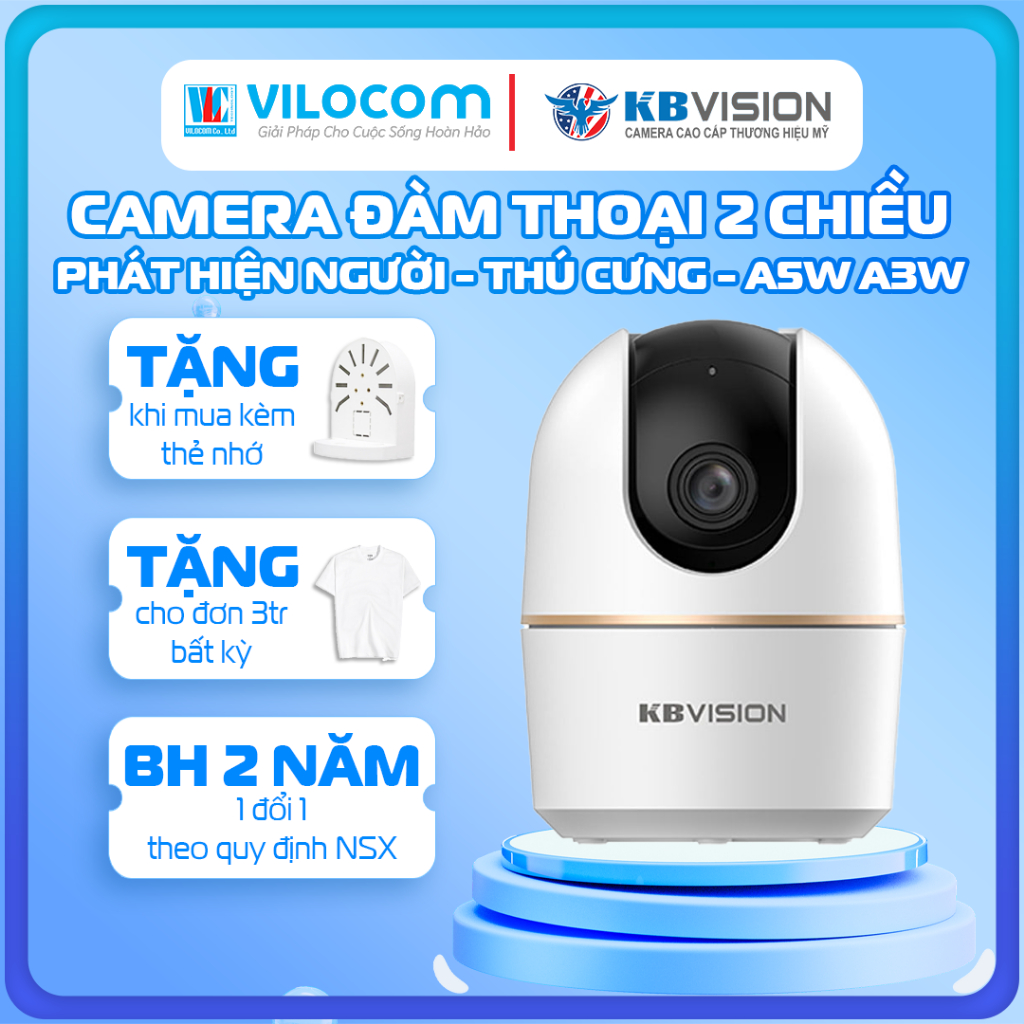 Camera wifi quay quét trong nhà KBVISION A3W 3MP A5W 5MP - Hàng Chính Hãng