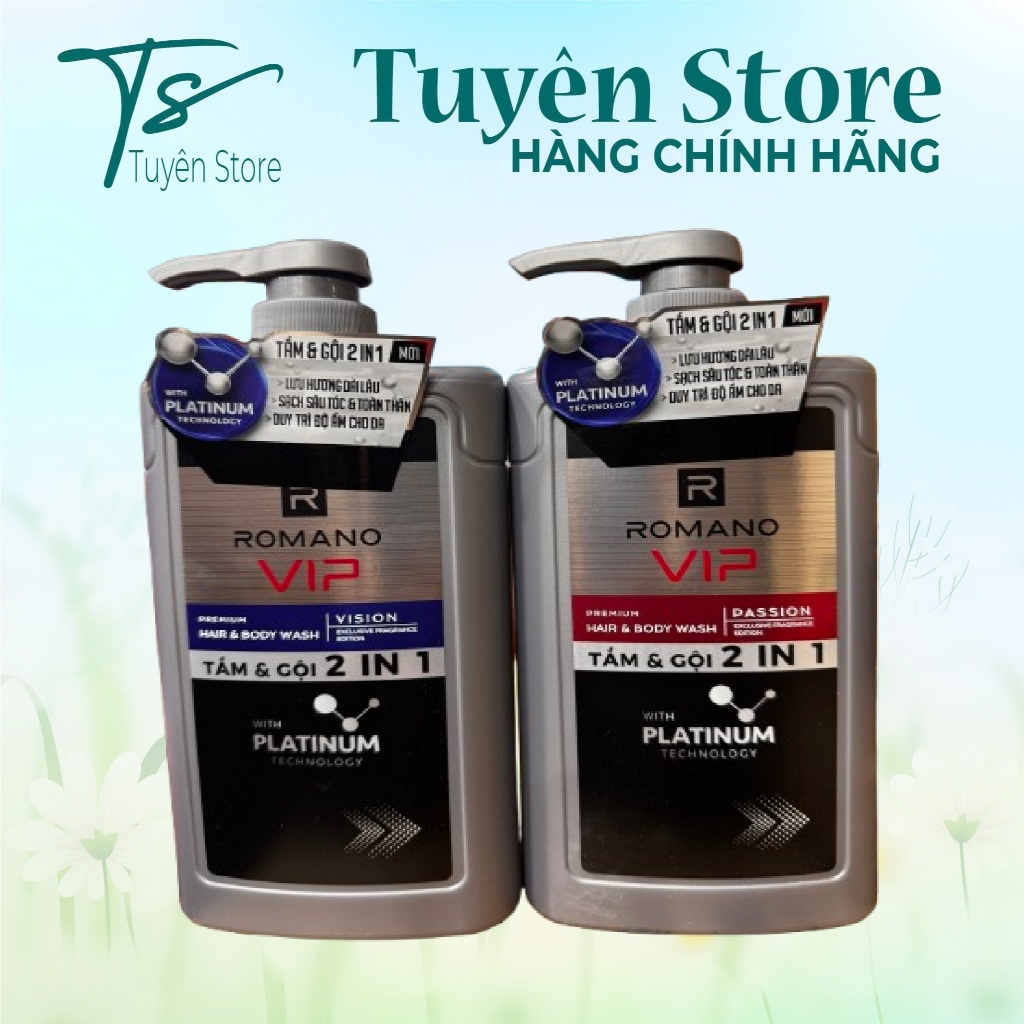 Tắm Gội 2IN1 ROMANO VIP Hương Nước Hoa